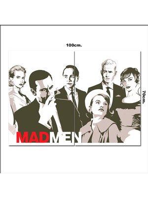 Bedeko Ahşap Tablo Madmen Afiş  70*100CM