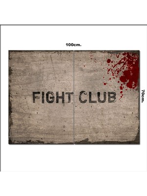 Bedeko Ahşap Tablo Fight Club Tarz 70*100CM