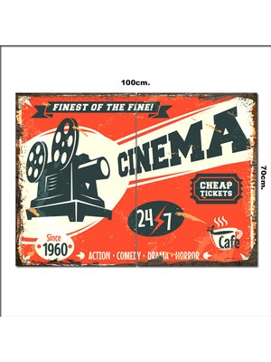 Bedeko Ahşap Tablo Sinema Afişi  70*100CM