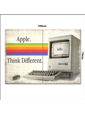 Bedeko Ahşap Tablo Retro Apple Poster  70*100CM