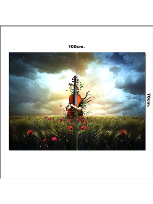Bedeko Ahşap Tablo Çello Calan Kız  70*100CM