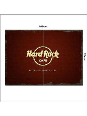 Bedeko Ahşap Tablo Hard Rock Cafe Eskitme  70*100CM
