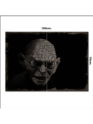 Bedeko Ahşap Tablo Smeagol Gollum Şekilli 70*100CM