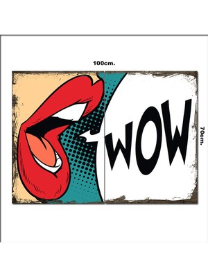 Bedeko Ahşap Tablo Wow Bağıran Kız  70*100CM