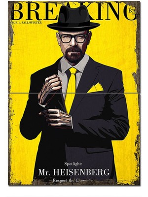Bedeko Ahşap Tablo Eski Mr Heisenberg Hreaking Bad Afişi Desenli Ahşap Tablo