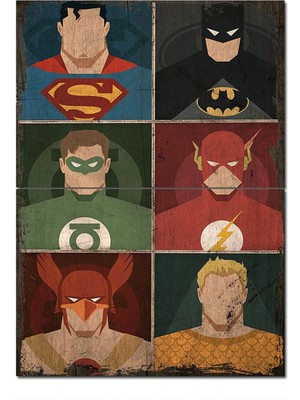 Bedeko Ahşap Tablo Eski Çizgi Film Kahramanları Görseli Mdf Poster