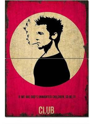 Bedeko Ahşap Tablo Eski Fight Club Figürü Afiş Görseli  Art Mdf Poster