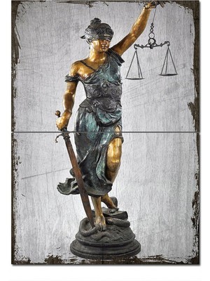 Bedeko Ahşap Tablo Adalet Heykeli  Art Mdf Poster