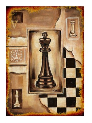 Bedeko Satranç Temalı Tablo Modern Ahşap Tablo