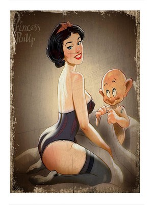Bedeko Pin Up Pamuk Prenses Model Mdf Tablo