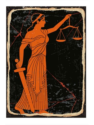 Bedeko Adalet Tanrısı Themis Dekoratif Mdf Tablo