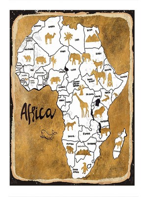Bedeko Afrika Desenli Ahşap Tablo