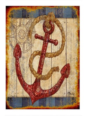 Bedeko Gemi Çapası Hediyelik Ahşap Tablo