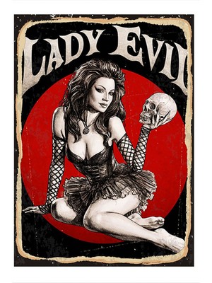 Bedeko Kadın Şeytan Desenli Mdf Tablo