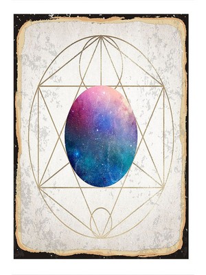 Bedeko Renkli Gezegen Desenli Ahşap Tablo