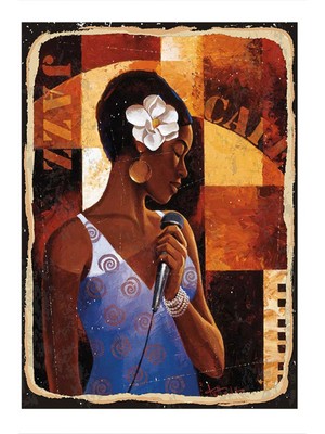 Bedeko Jazz Müzik ve Bayan Vokal Dekoratif Mdf Tablo