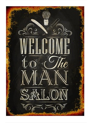 Bedeko Erkek Kuaförüne Hoş Geldiniz Tasarım Mdf Tablo