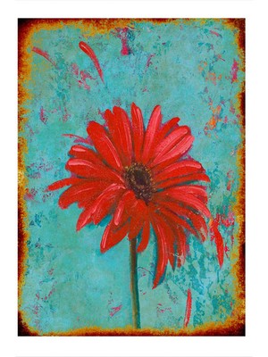 Bedeko Kırmızı Çiçek  Modern Mdf Tablo