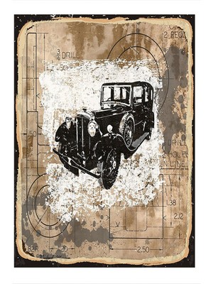 Bedeko Klasik Araba Dekoratif Ahşap Tablo