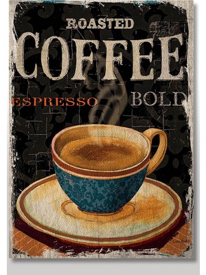 Bedeko Ahşap Tablo Espresso Afişi Şekilli