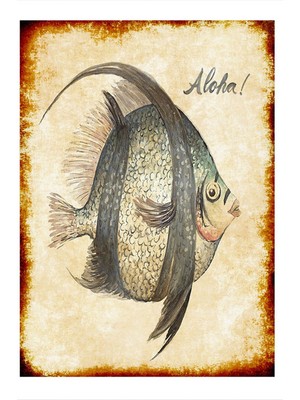 Bedeko Sevimli Balık Hediyelik Mdf Tablo