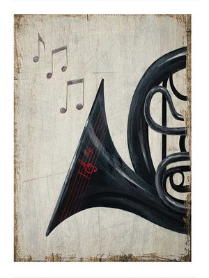 Bedeko Üflemeli Çalgı Hediyelik Mdf Tablo