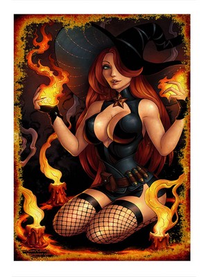 Bedeko Jartiyerli Cadı Model Mdf Tablo