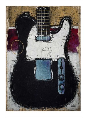 Bedeko Siyah Elektro Gitar Mdf Poster