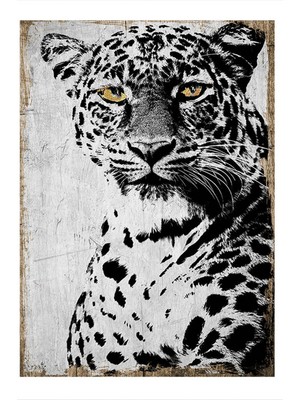 Bedeko Leopar Hediyelik Ahşap Tablo