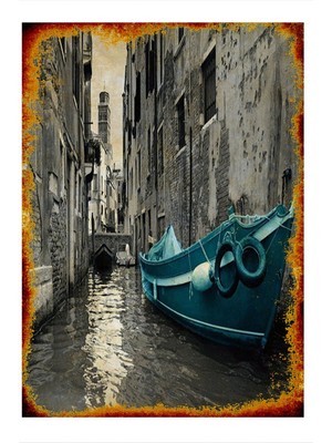 Bedeko Mavi Tekne Mdf Poster