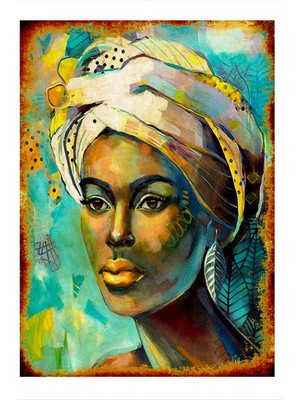 Bedeko Afrikalı Kadın Mdf Tablo