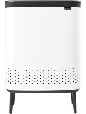 Tantitoni Bo Beyaz Plastik Kapaklı Çamaşır Sepeti 2X45L