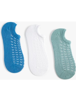 Koton 3-Pack Textured Multicolor Bootie Socks Set