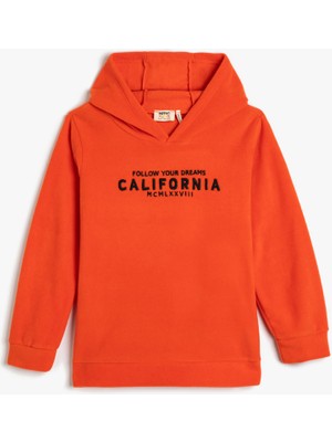 Koton Kapşonlu Sweatshirt California Baskılı Şardonlu
