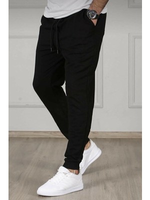 Relax Family Xf Erkek Yazlık Siyah Jogger Eşofman Altı Dar Paça Slim Fit 2 Li Takım