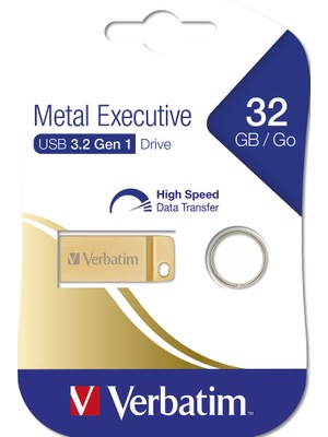 Verbatim 32GB Metal Executıve USB 3.2 Gen 1 Gold Drıve
