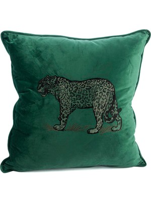 Mikasa Moor Leopar Nakışlı Yeşil 55X55 Yastık Kırlent