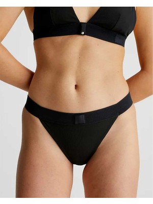 Calvin Klein Kadın Calvin Klein Elastik Şeritli Ribana Dokulu Brazillian Bikini Altı KW0KW02149