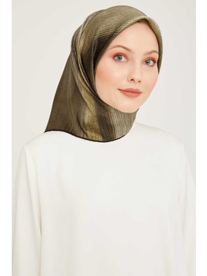 Armine Camel Desenli Tivil Ipek Eşarp 9017-03