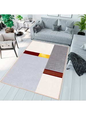 Homefesto Özel Tasarım, Kaymaz Taban, Uzun Ömürlü, Ince Yıkanabilir, Dekoratif Modern Oda Halısı, Kilim