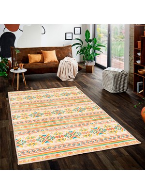 Homefesto Özel Tasarım, Kaymaz Taban, Uzun Ömürlü, Ince Yıkanabilir, Dekoratif Modern Oda Halısı, Kilim