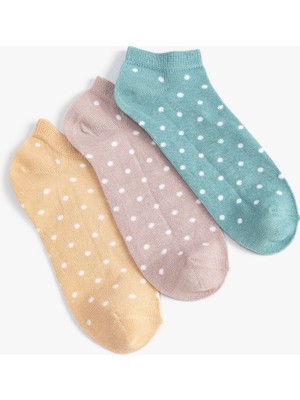 Koton 3-Pack Multicolor Polka Dot Bootie Socks Set