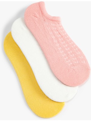 Koton 3-Pack Textured Multicolor Bootie Socks Set