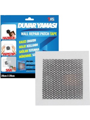 Geseus Duvar Yaması Tesisat ve Soba Borusu Delikleri İçin Kalıcı Onarım 20 cm x 20 cm -1 Adet