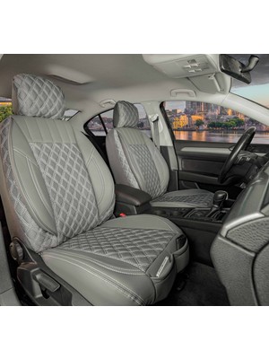 Fresh Start renault Modus Uyumlu Yarı Deri Oto Koltuk Kılıfı Ön Arka Takım Füme