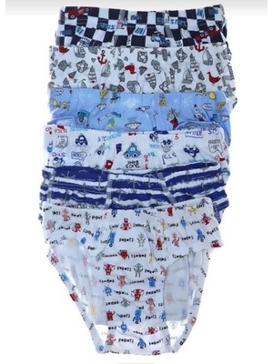 Tutku 0255 Erkek Desenli Çocuk Slip Külot 6 Adet