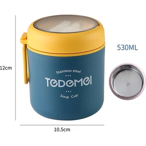 304 Kahvaltı Kapaklı Bardak Mühürlü Mikrodalga Fırın Japon Yemek Kabı Çorba Bardağı Ofis Çalışanı Paslanmaz Çelik Termos Bardak (Yurt Dışından)