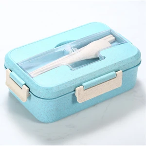 Taşınabilir Bento Kutusu Kalite Güvencesi Buğday Saman Malzeme Eko-Taze Öğle Yemeği Kutusu ile Eşyaları Sağlık Bento Kutusu Öğrenciler Ofis Çalışanları Için (Yurt Dışından)