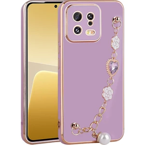 Xiaomi Mi 13 Kılıf Çiçek Desenli Askılı Tutamaçlı Kamera Korumalı Kapak (Taka)