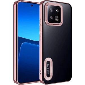 Xiaomi Mi 13 Kılıf Kamera Lens Korumalı Logo Gösteren Parlak Kenarlı Kapak (Omega)
